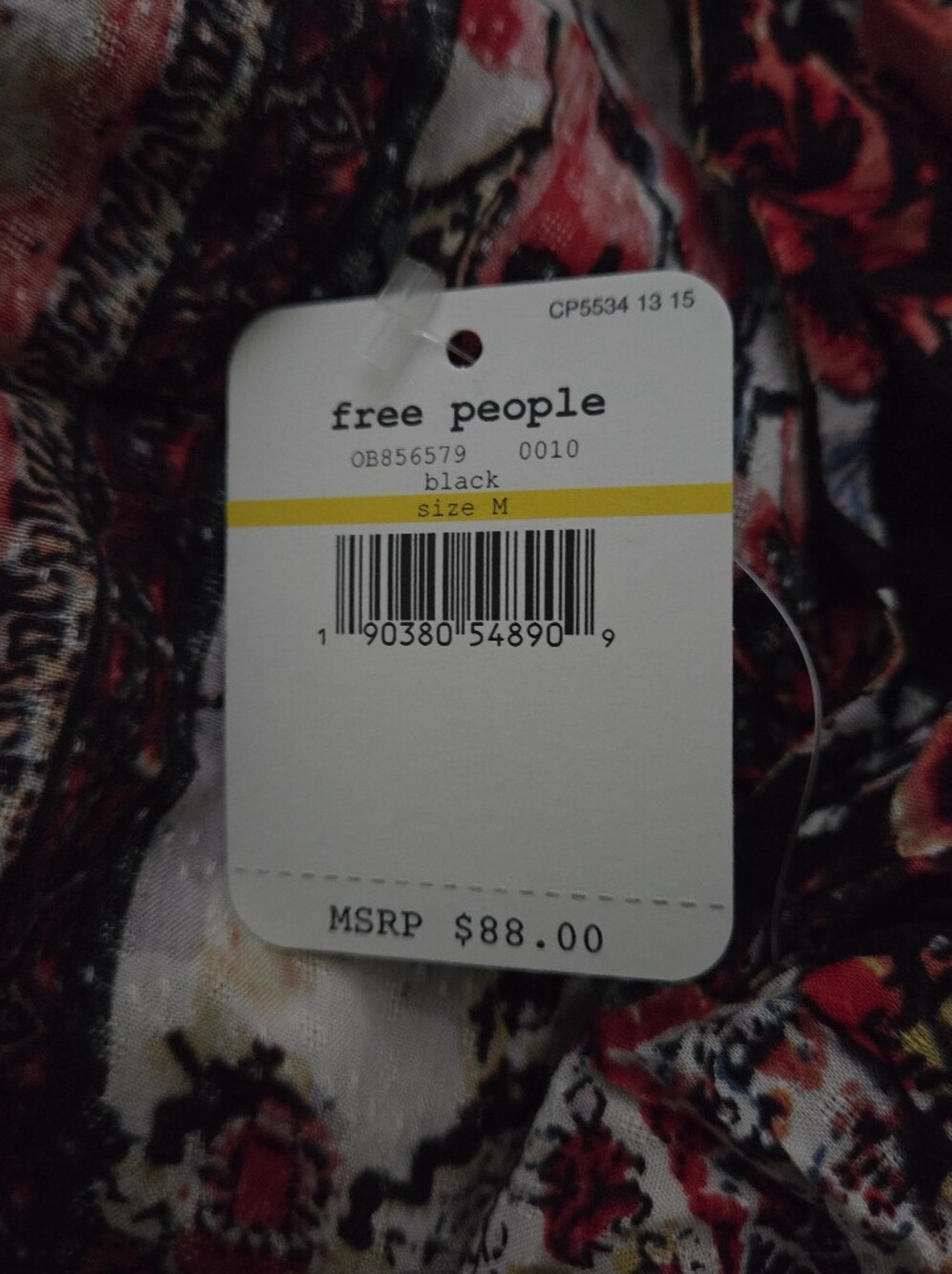 NWT Free People Floral V-Neck Slip Dress in Multicolor Size M - Picture 10 of 10